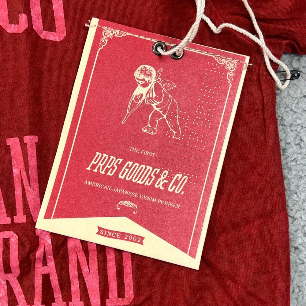 PRPS GOODS&CO Red Graphic T Shirt "New York Japan Original Denim Brand" Men's L - Picture 8 of 11